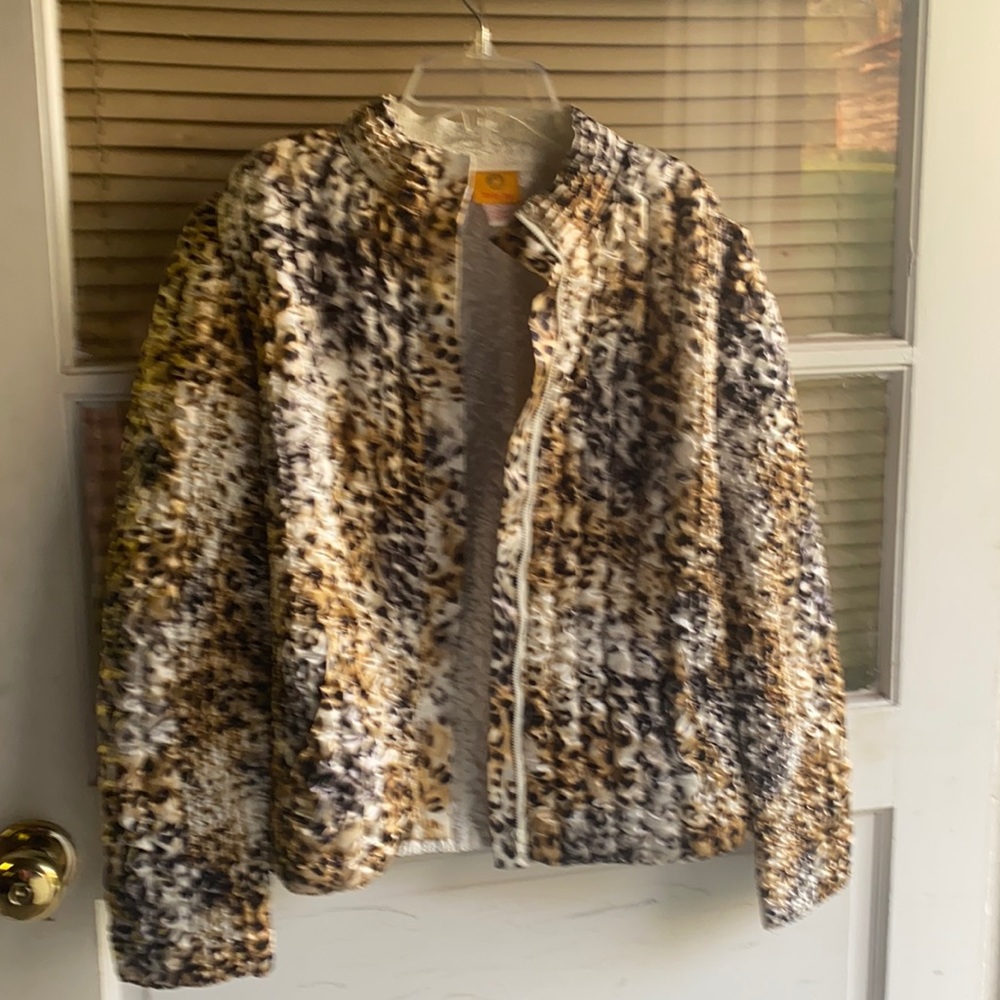 Ruby Rd. Silky Soft Leopard M Short Jacket